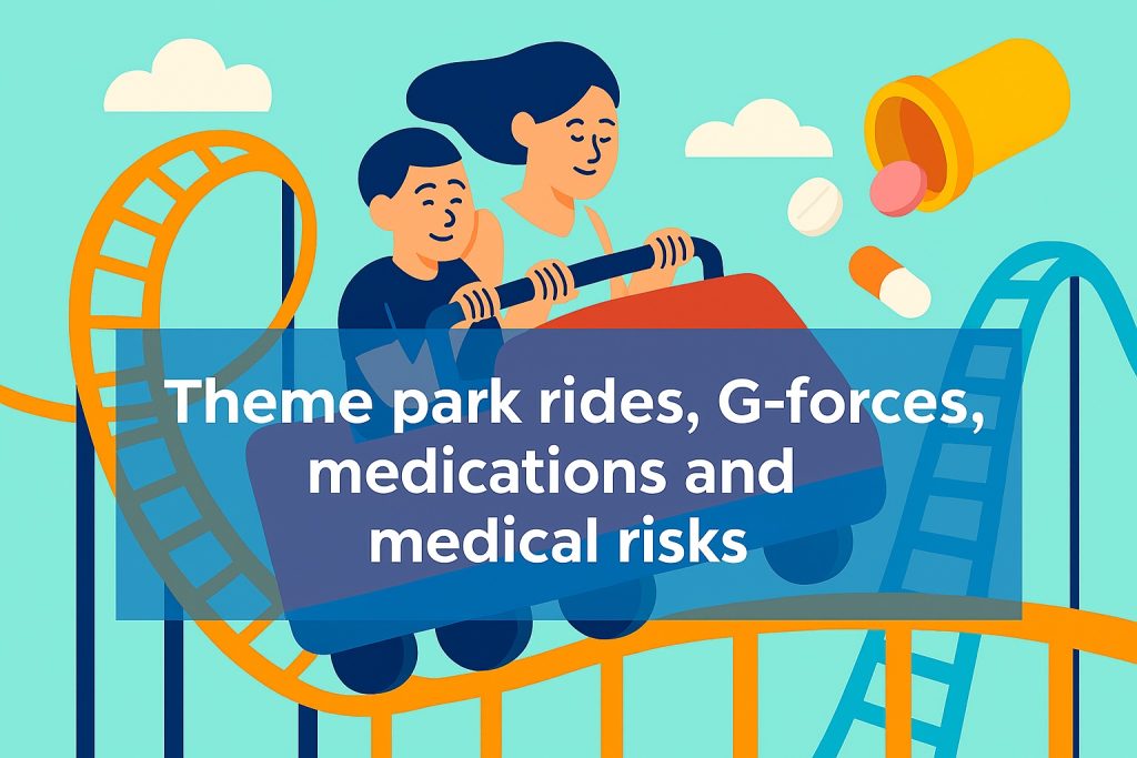 Theme park rides, G-forces, medications and medical risks